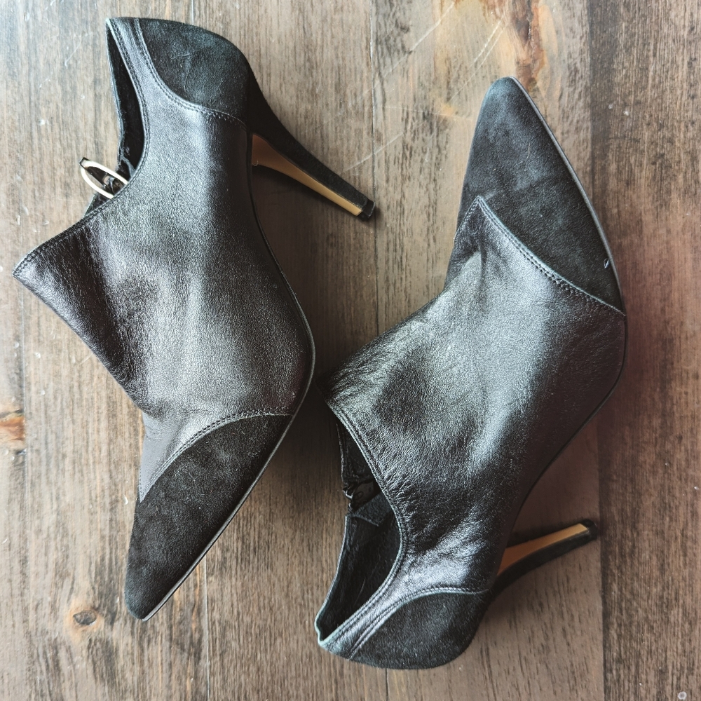 Leather & Suede Massimo Baldi Italian made Ankle Booties - size 39 - Picture 4 of 9